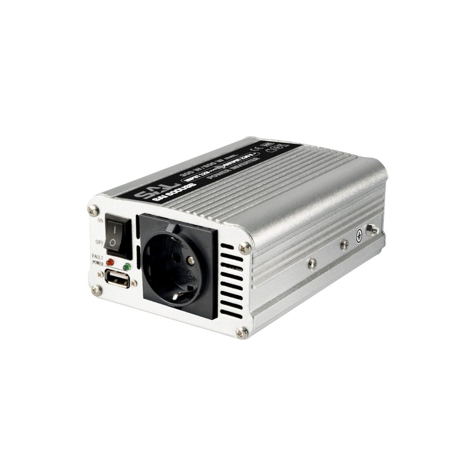 Feszültségátalakító Inverter, 12 V-230 V, 300/600W, USB töltőaljzat