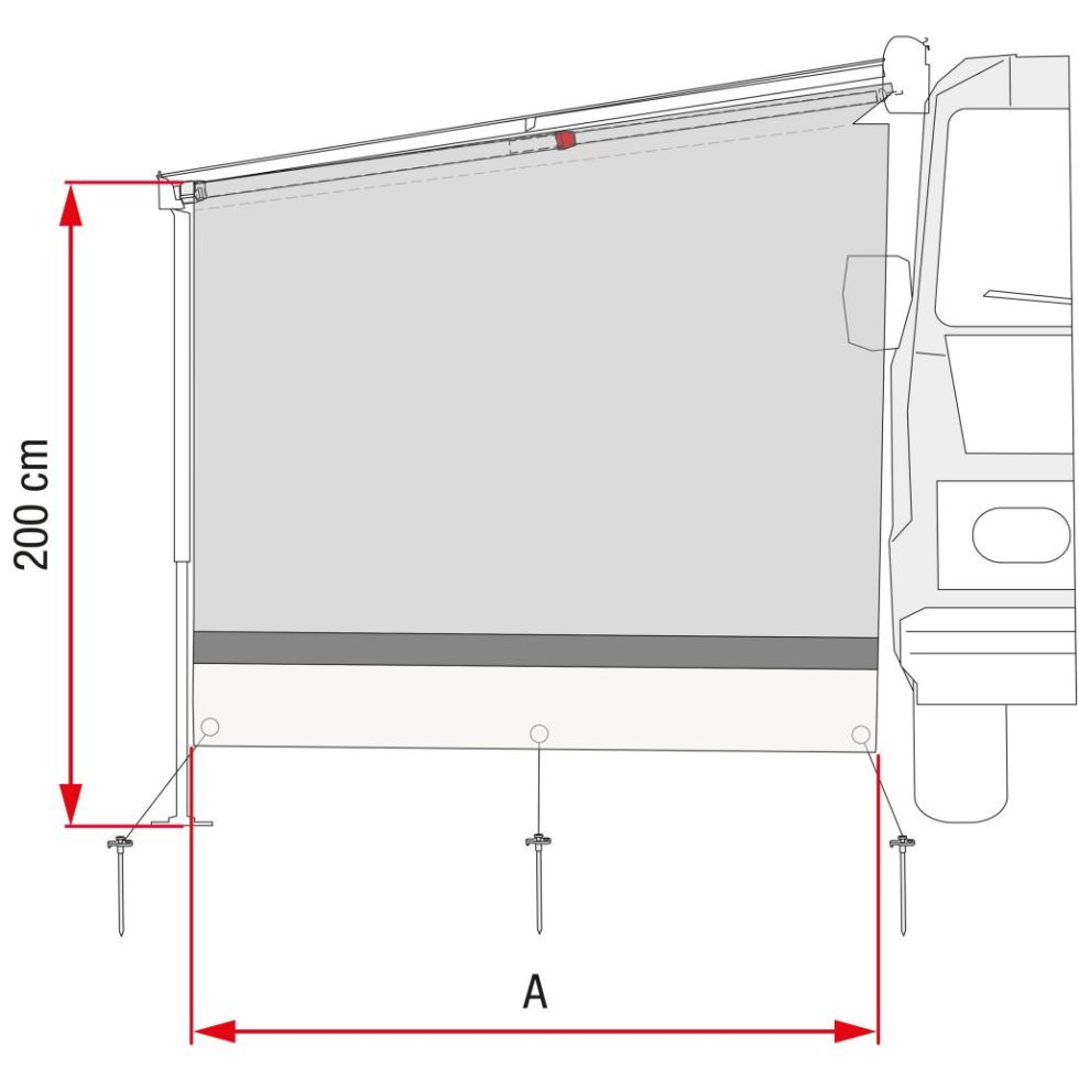 Oldalsó napárnyékoló Sun View Side Fiamma előtetőkhöz - Image 2