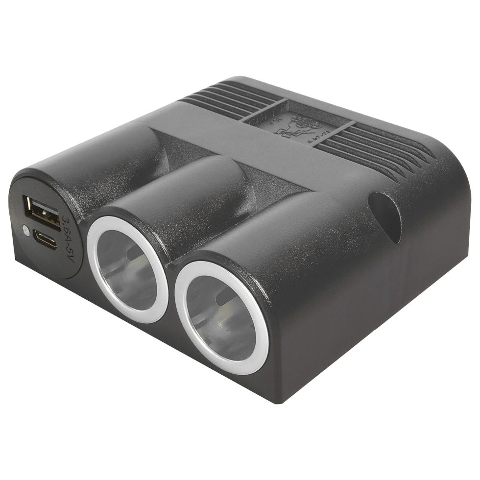 Felületre szerelhető tripla szivargyújtó aljzat USB csatlkaozóval - Image 3