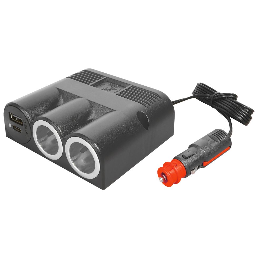 Tripla szivargyújtó hosszabbító USB aljzattal - Image 2
