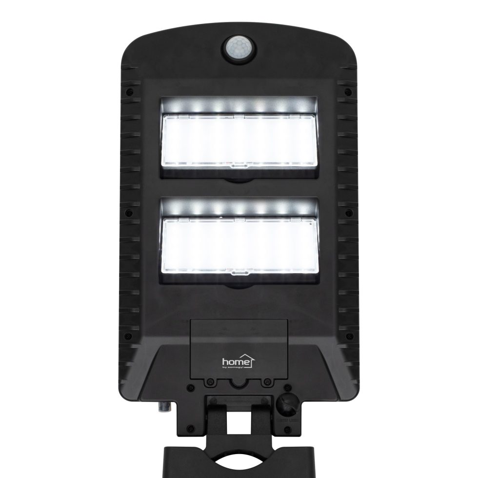Napelemes LED reflektor, 1000 lm, PIR mozgásérzékelő, 120° 5m, 2 x 28 db hidegfehér SMD LED, energiatakarékos, fém + műanyag, IP44 - Image 2