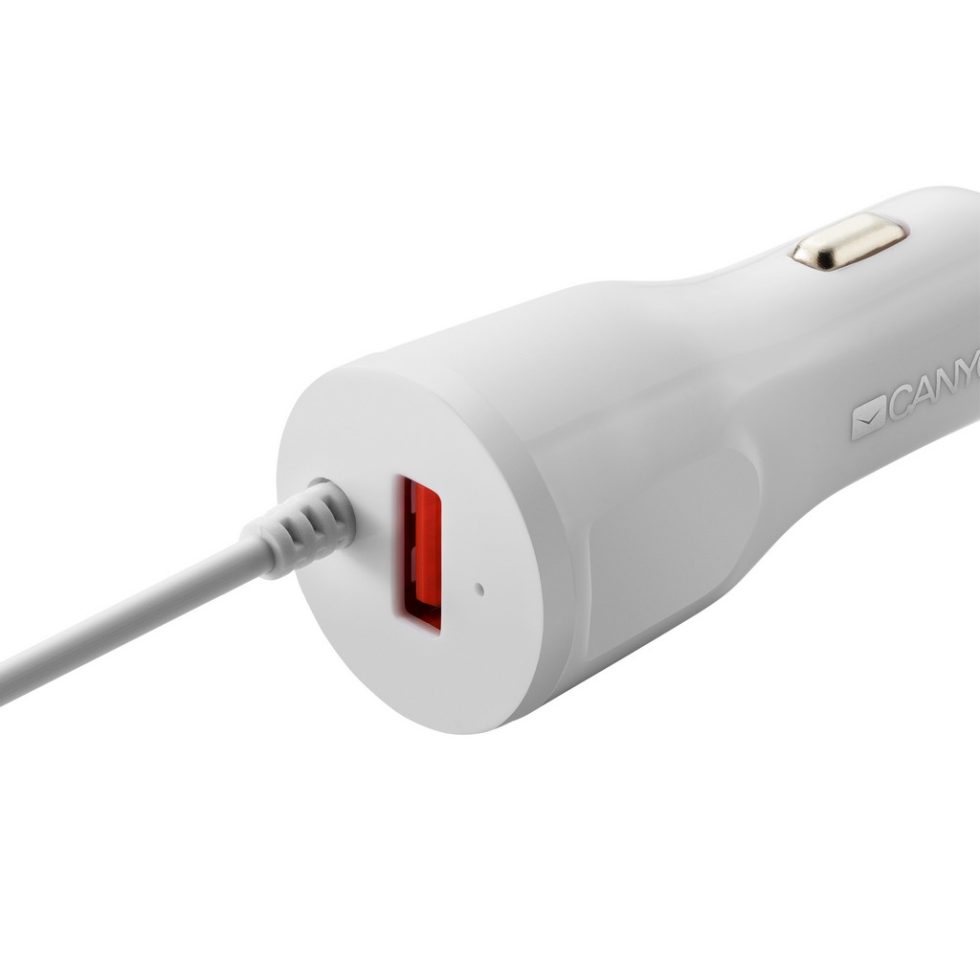 CANYON CNE-CCA033W autós töltő, Lightning kábellel, 1db USB port, 12-24 V - Image 4